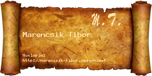 Marencsik Tibor névjegykártya